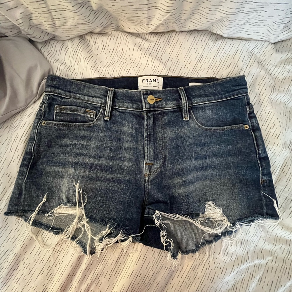 Frame Denim Blue Cutoff Shorts Sz 28
